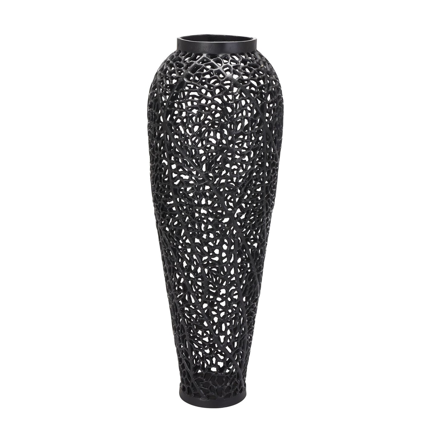 Black Cast Lattice Vase