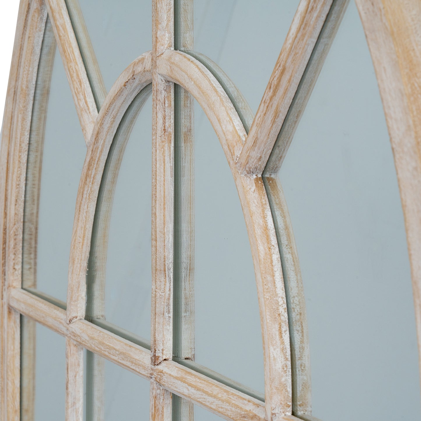Washed Wood Arched Mirror