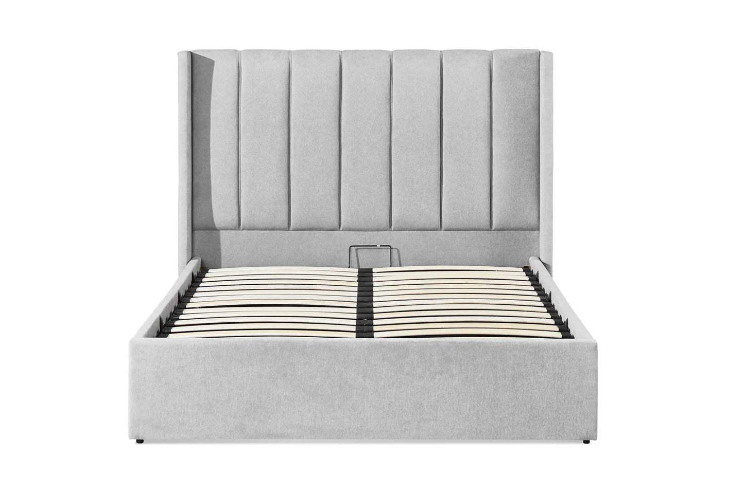 Amber Double Bed Frame With Storage - Grey