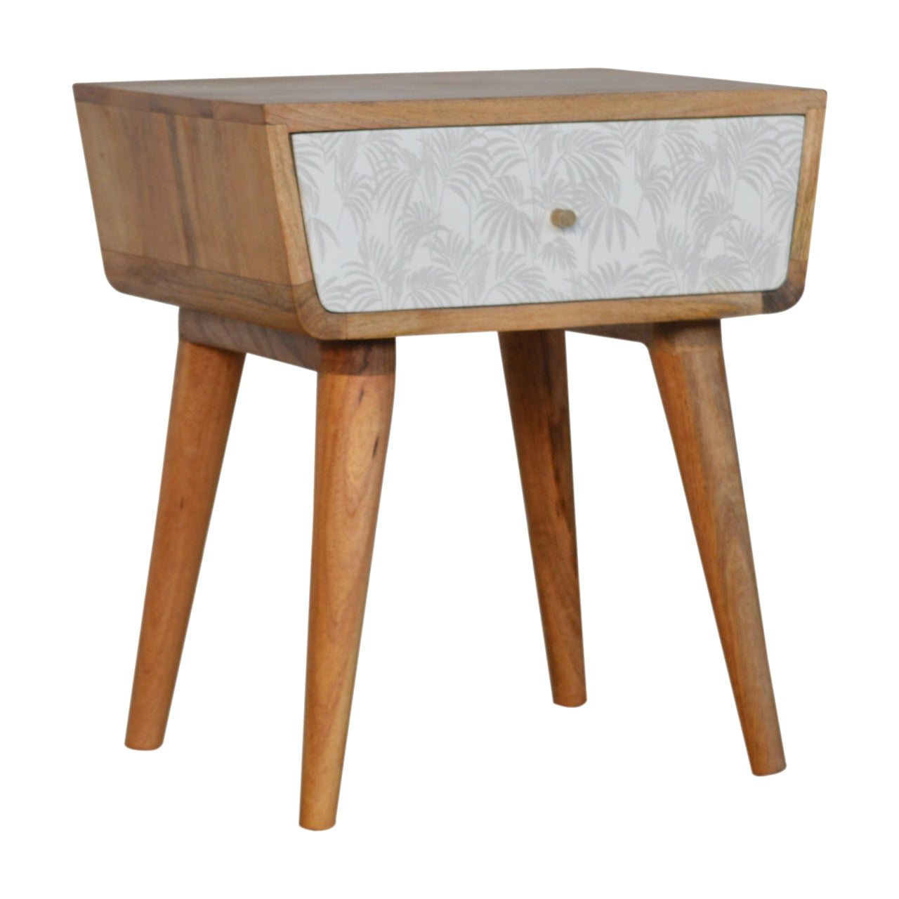 White Trape Bedside Table