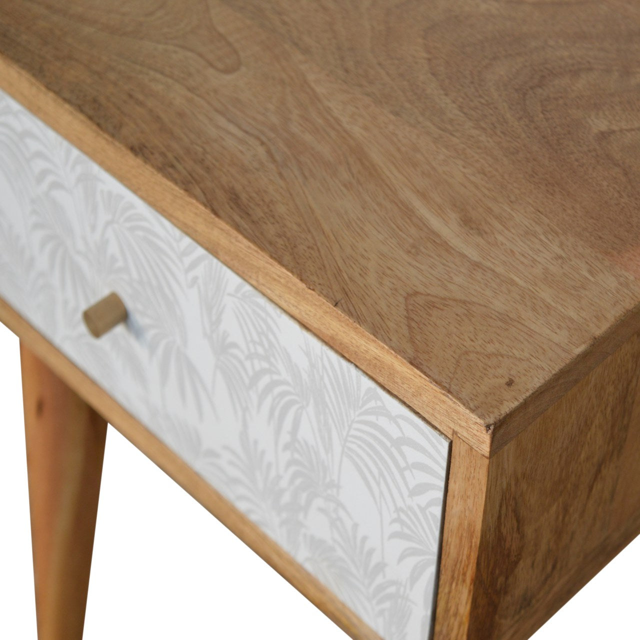 White Trape Bedside Table