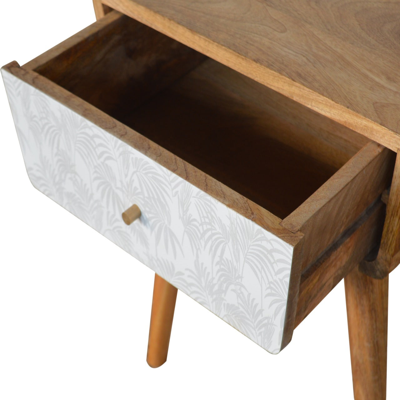 White Trape Bedside Table
