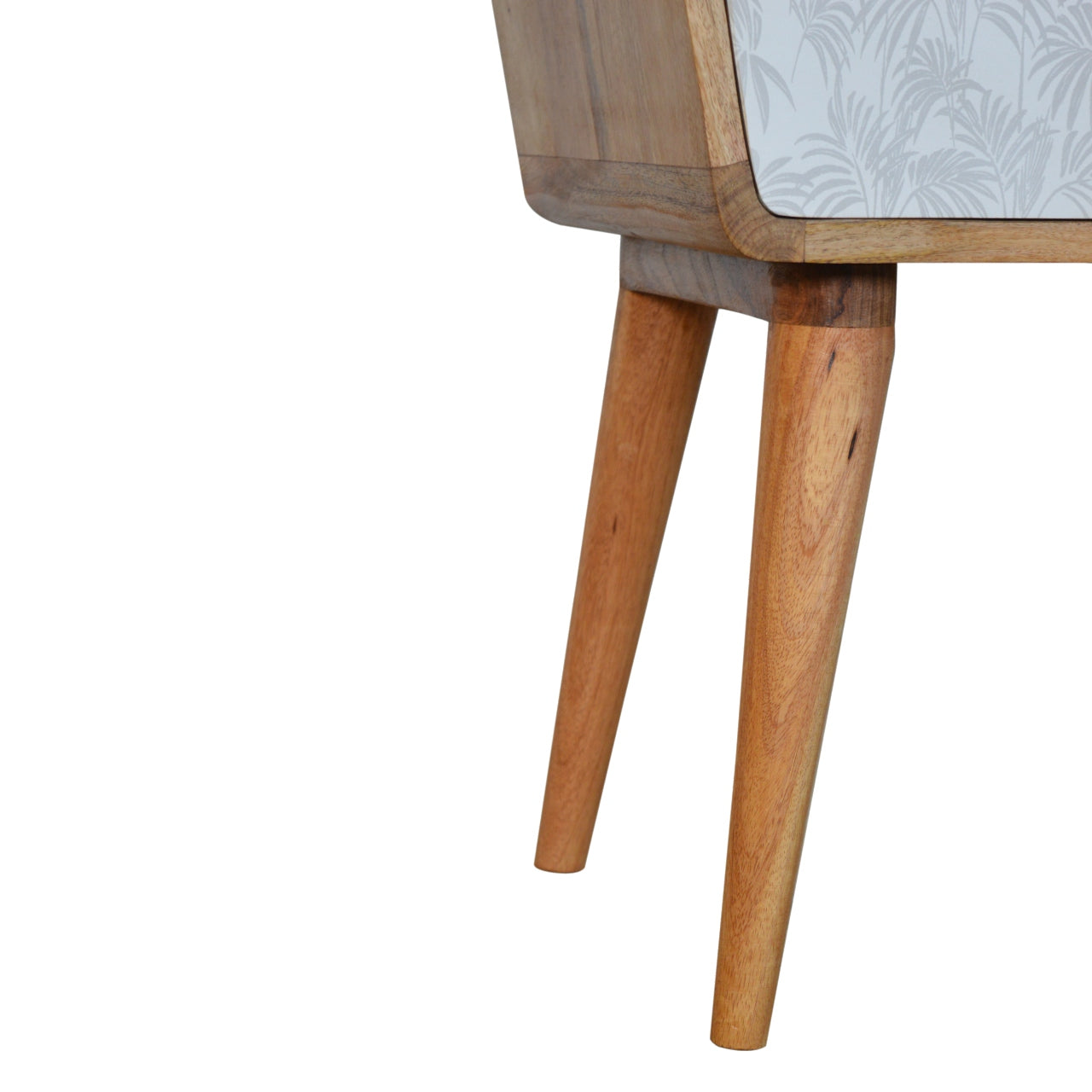 White Trape Bedside Table