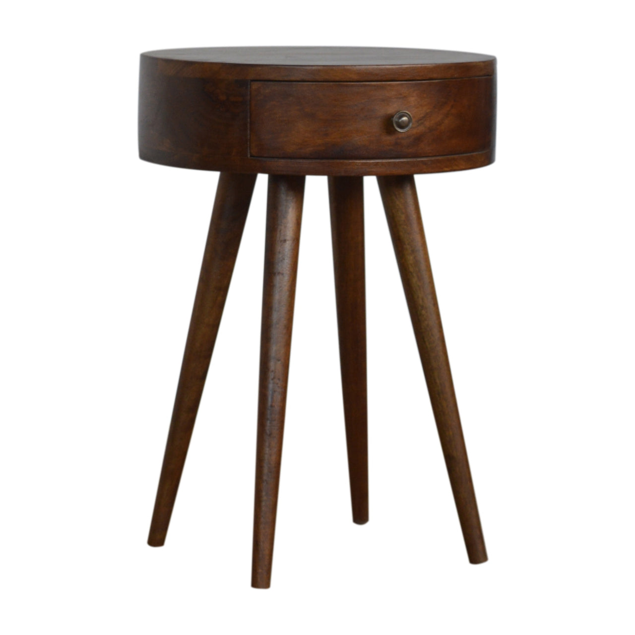 Nordic Chestnut Circular Bedside Table