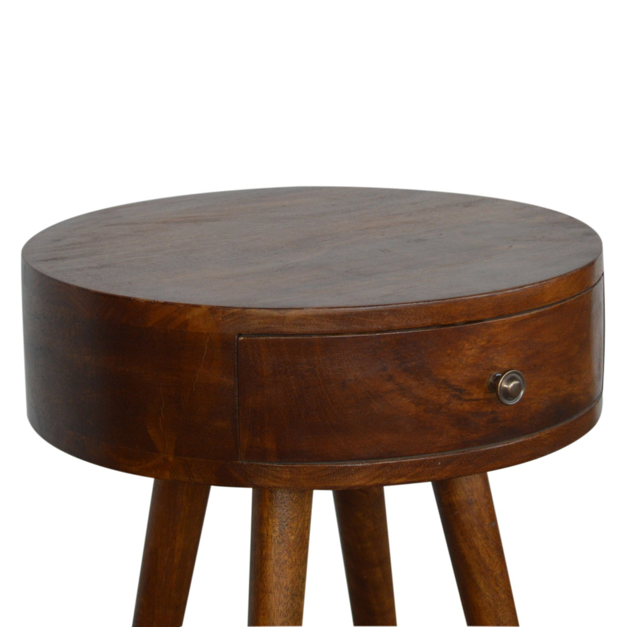 Nordic Chestnut Circular Bedside Table