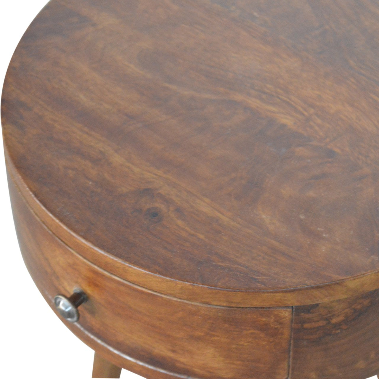 Nordic Chestnut Circular Bedside Table
