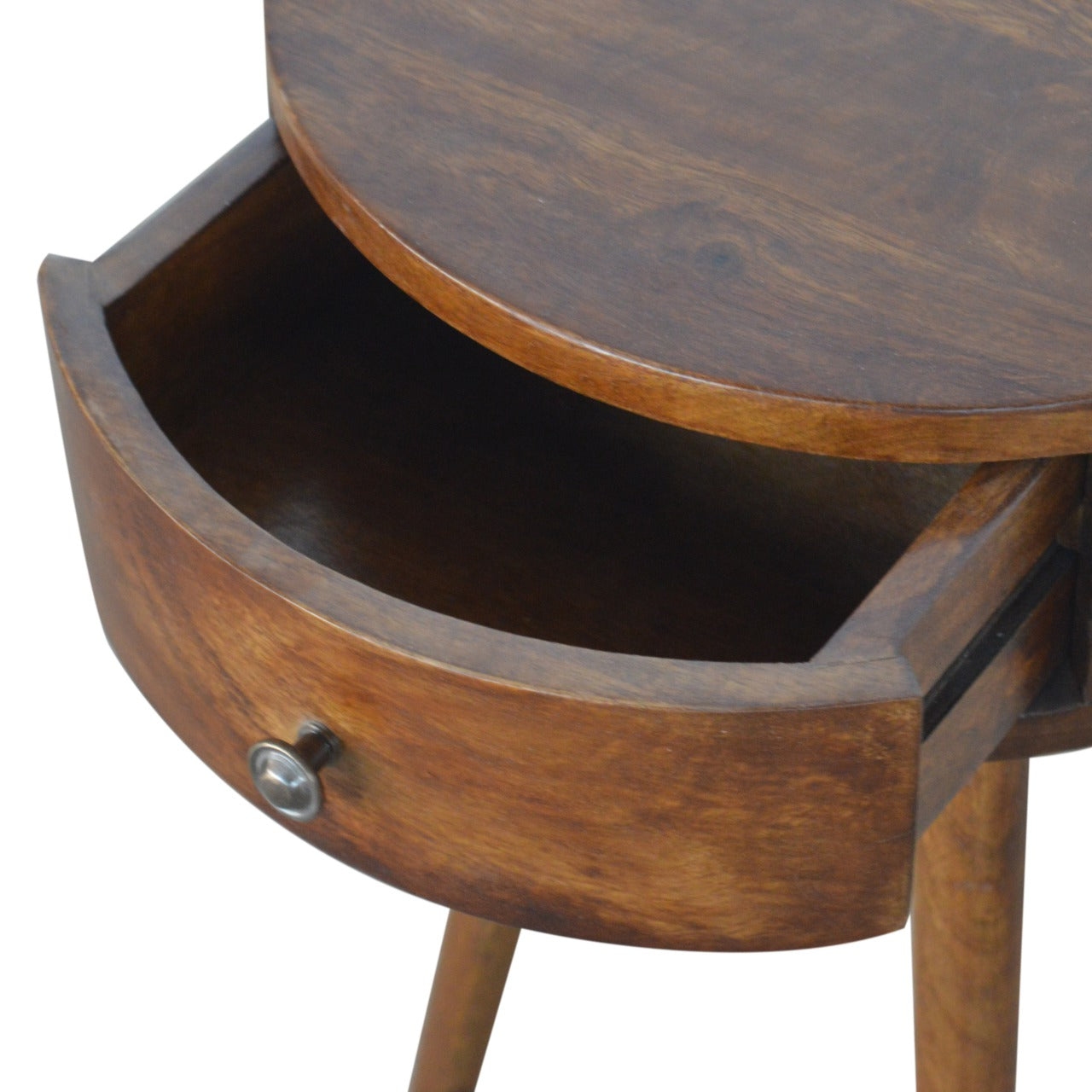 Nordic Chestnut Circular Bedside Table