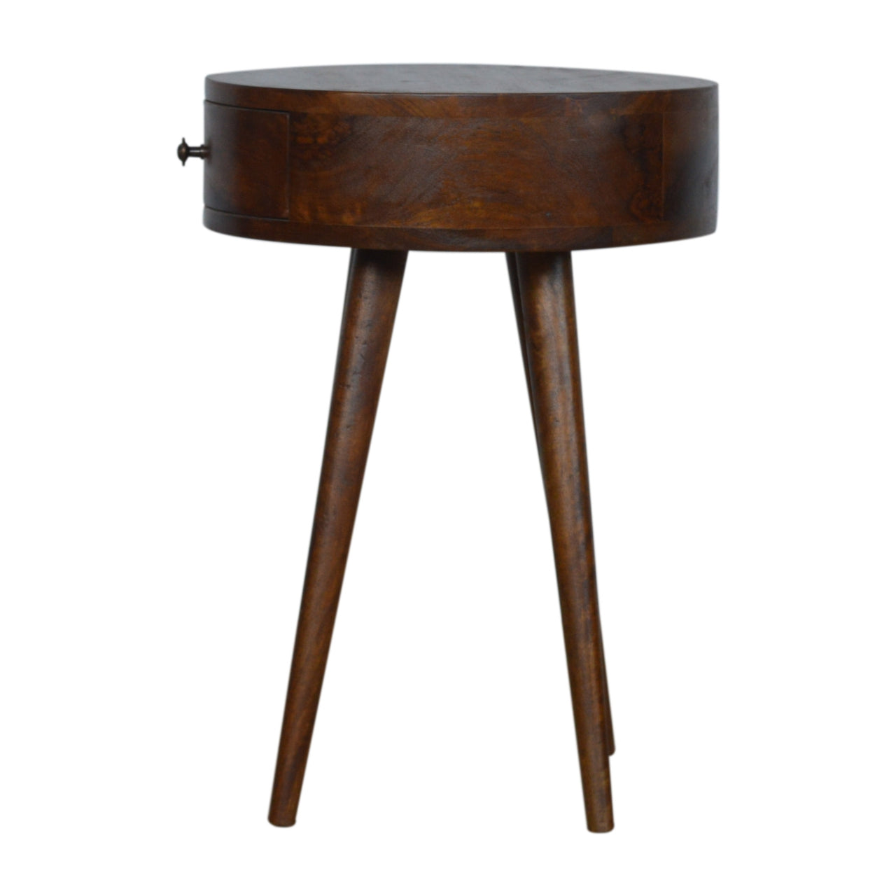 Nordic Chestnut Circular Bedside Table
