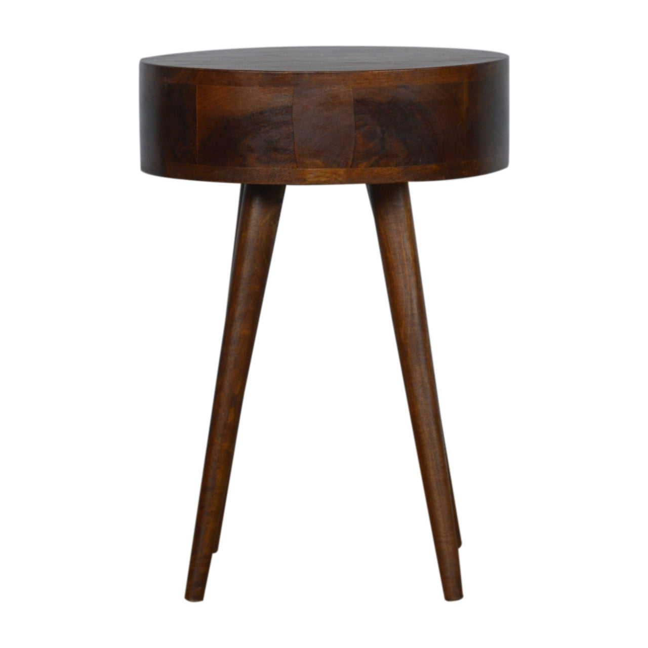 Nordic Chestnut Circular Bedside Table