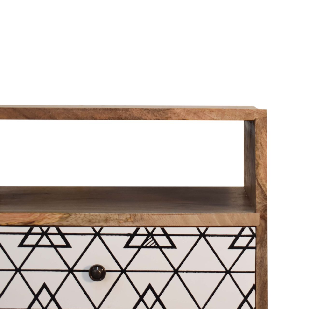 Triangle Print Open Bedside Table