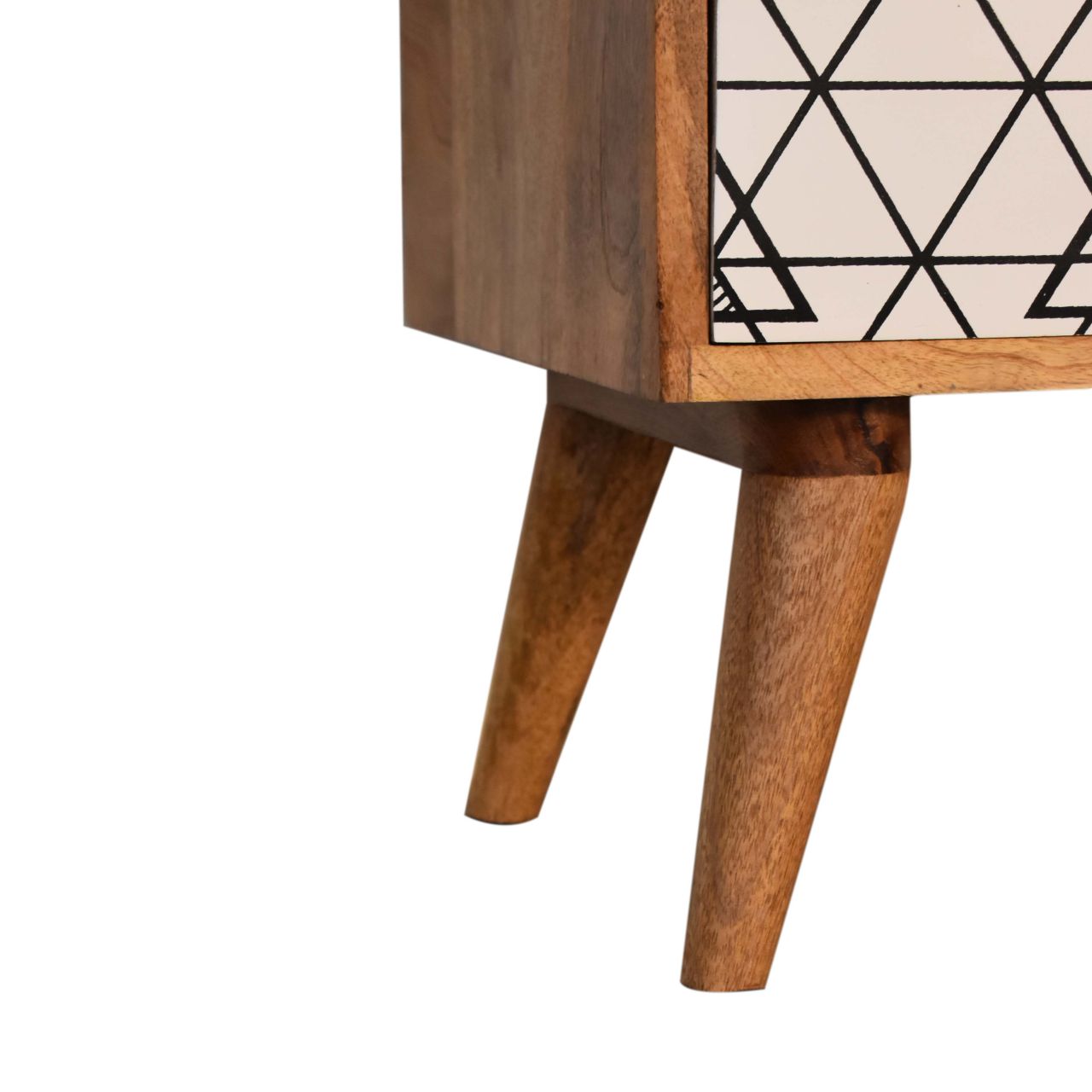 Triangle Print Open Bedside Table