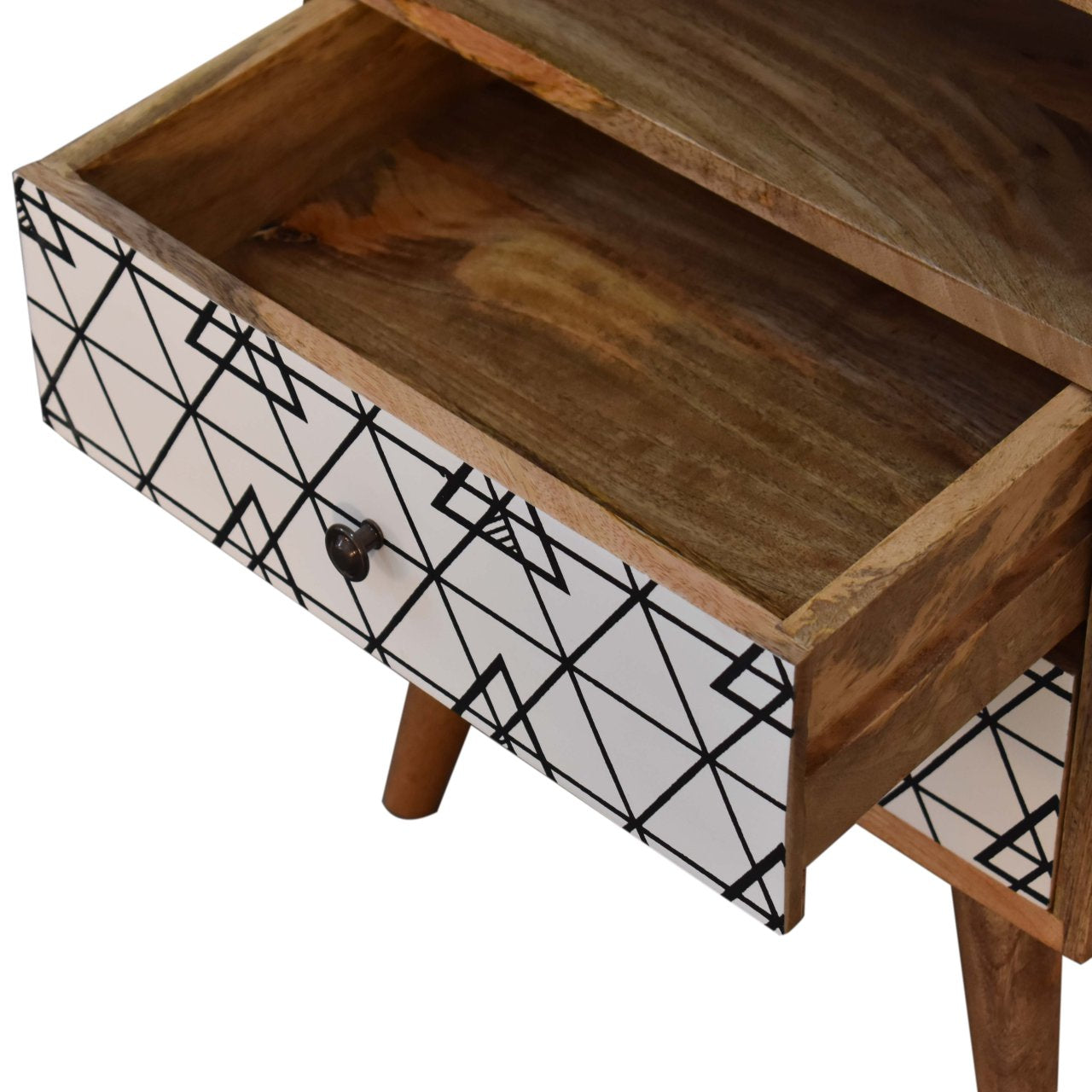 Triangle Print Open Bedside Table