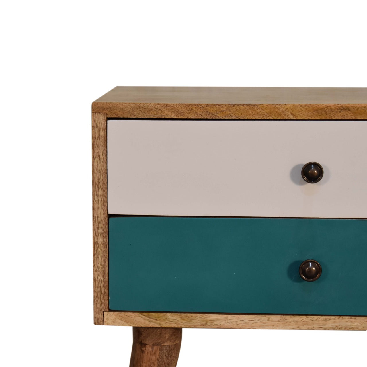 Teal Modern Solid Wood Bedside Table