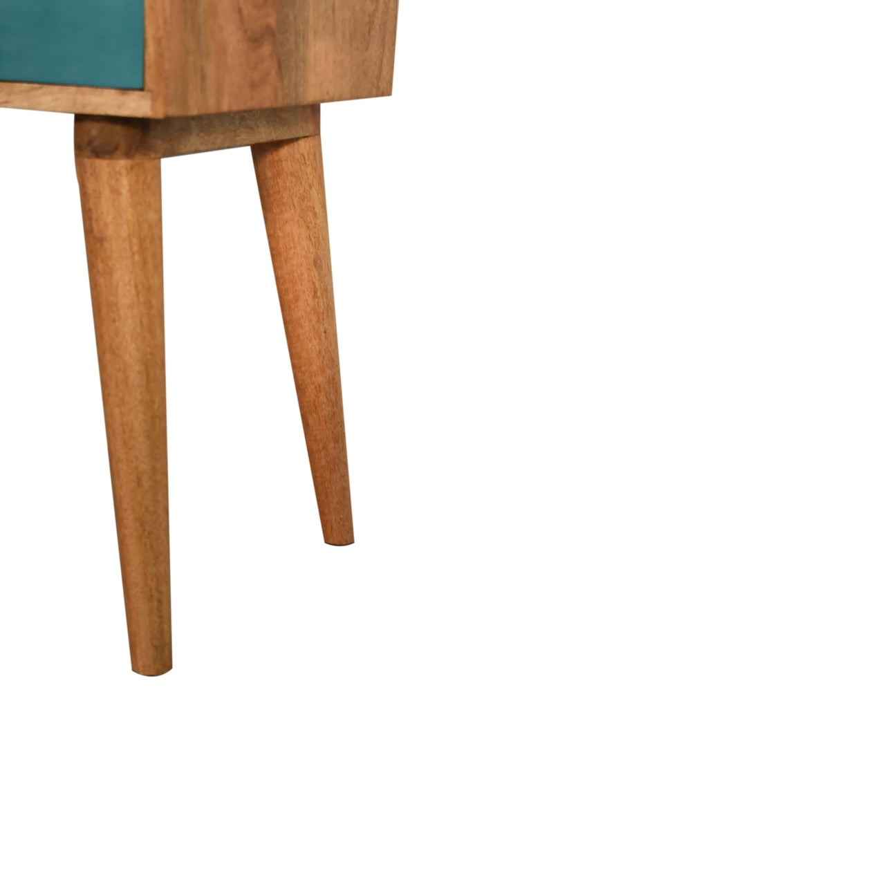 Teal Modern Solid Wood Bedside Table