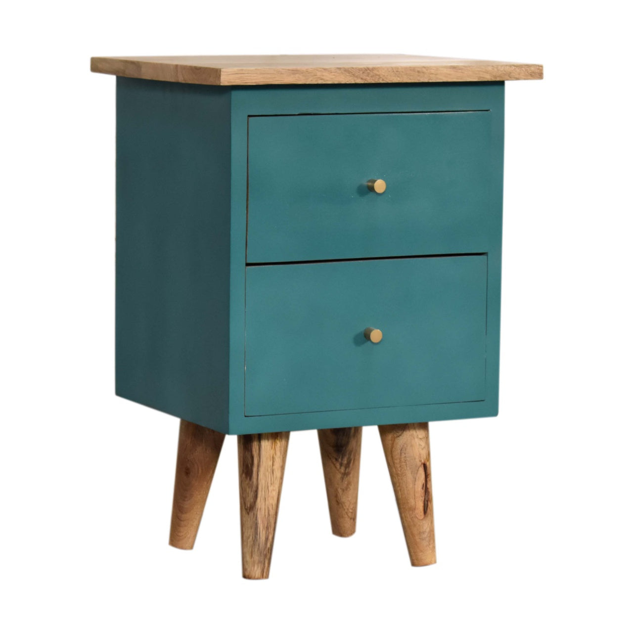 Teal Hand Painted Bedside Table