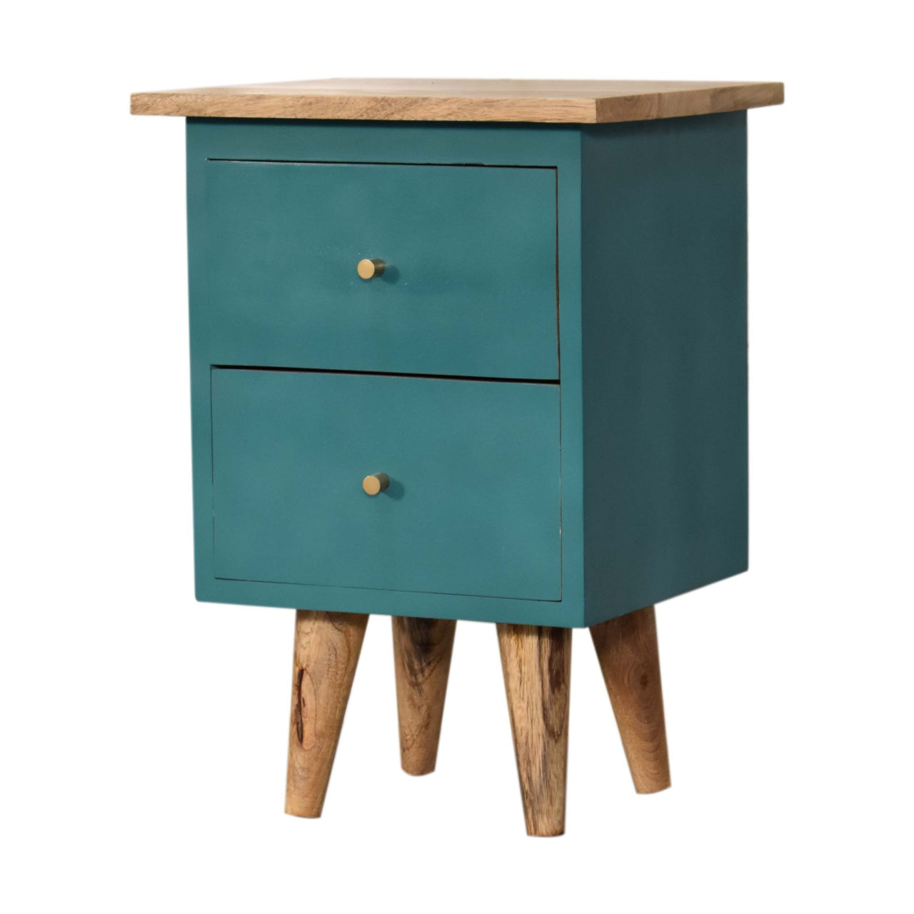 Teal Hand Painted Bedside Table
