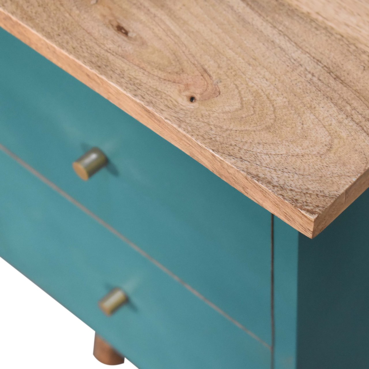 Teal Hand Painted Bedside Table
