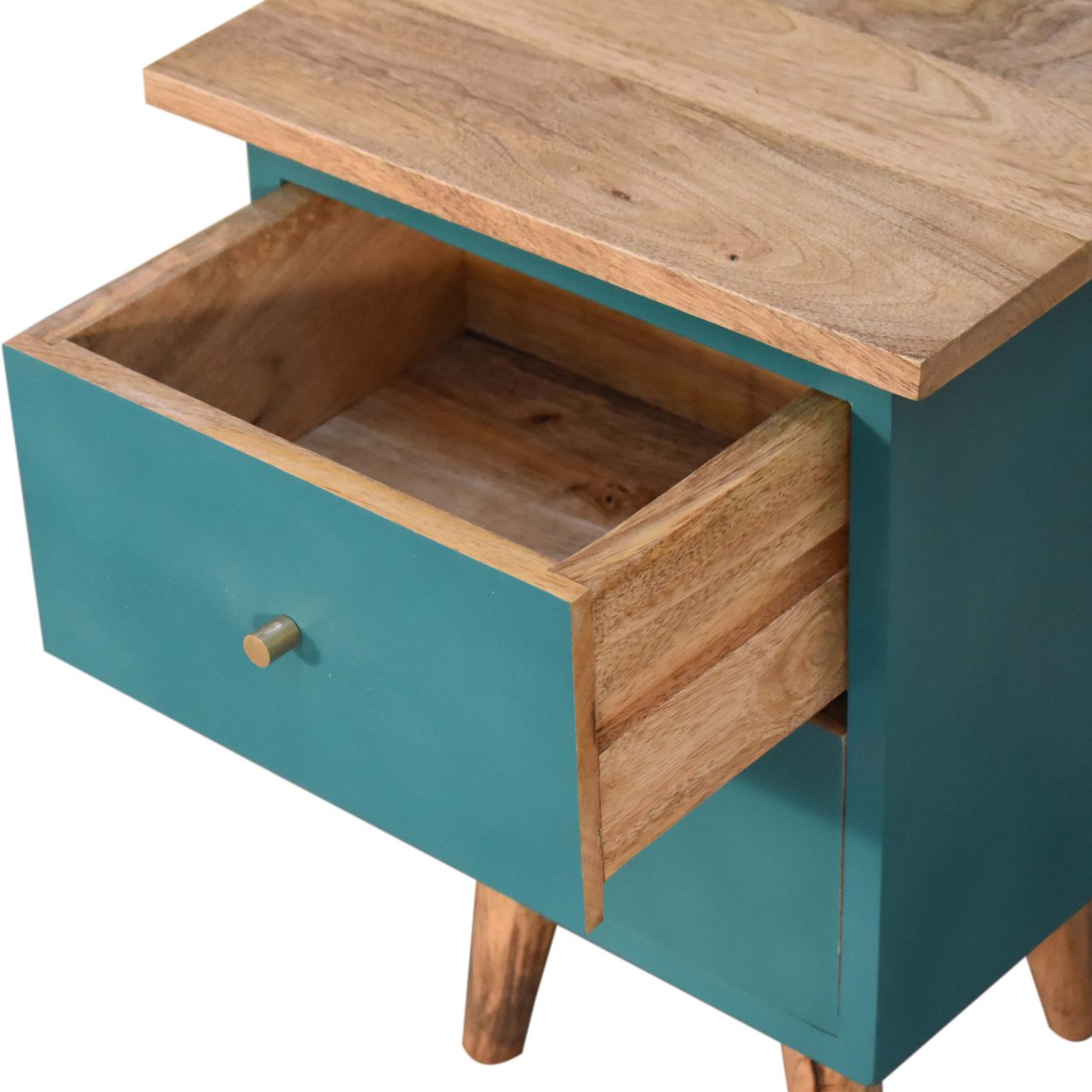 Teal Hand Painted Bedside Table