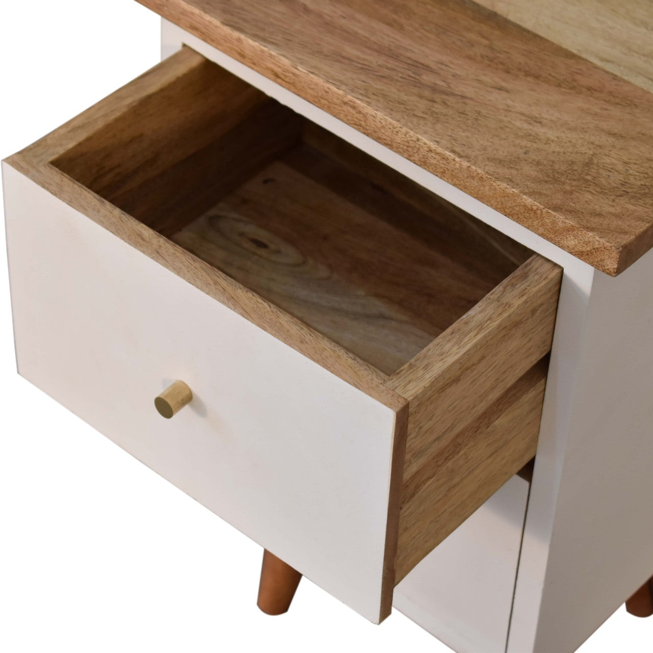 White Hand Painted Bedside Table