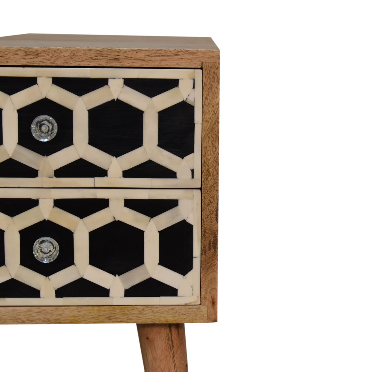 Mini Bone Inlay 2 Drawer Bedside Table