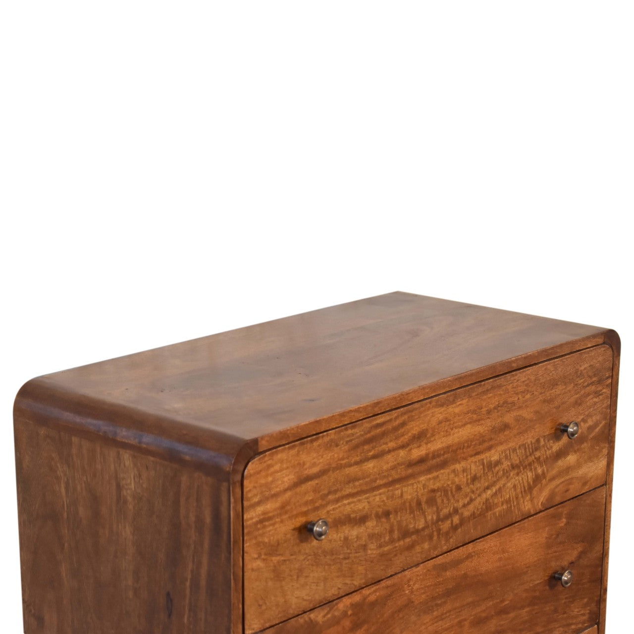 U Curved Chestnut Chest Of Drawers