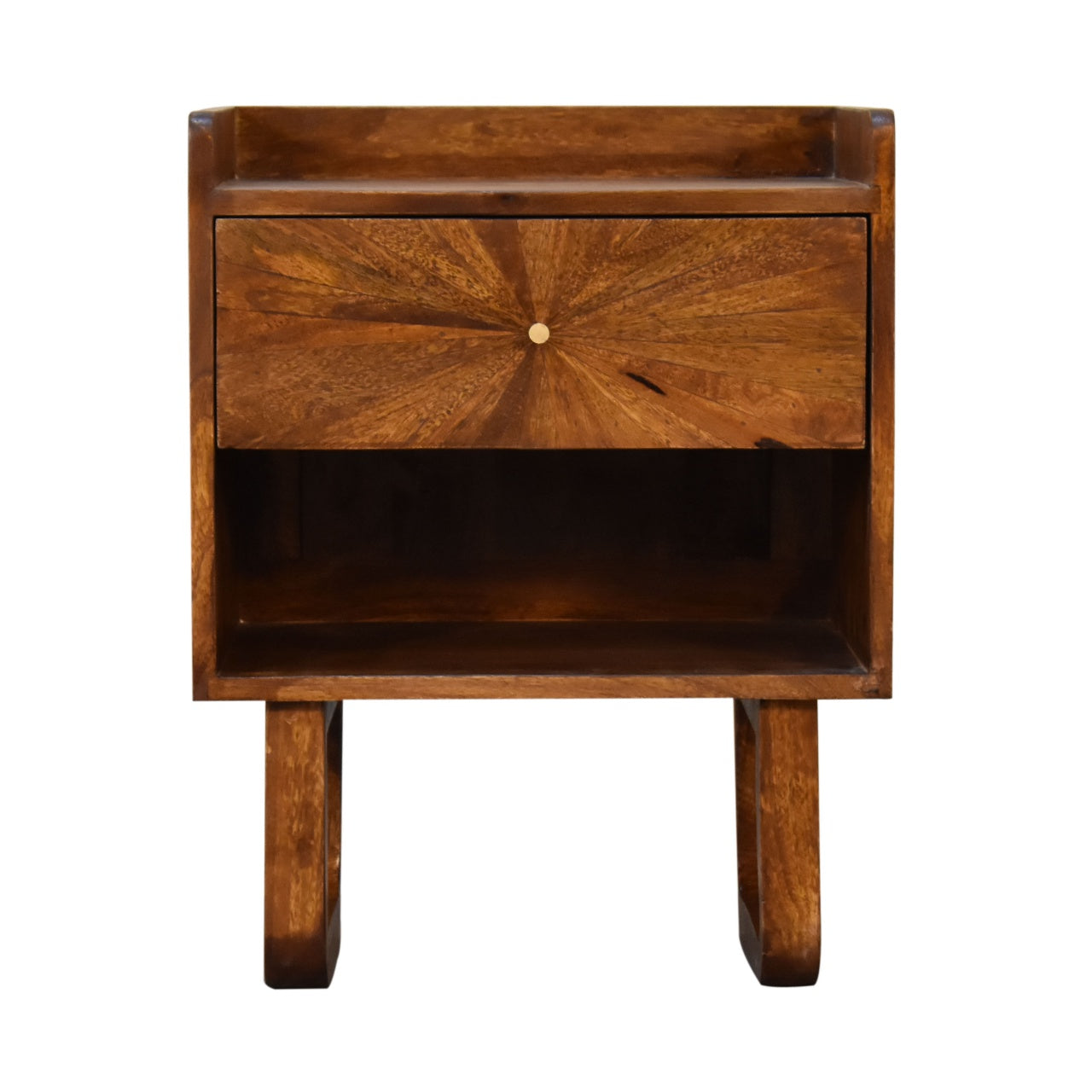 U-Chestnut Sunrise Open Bedside Table