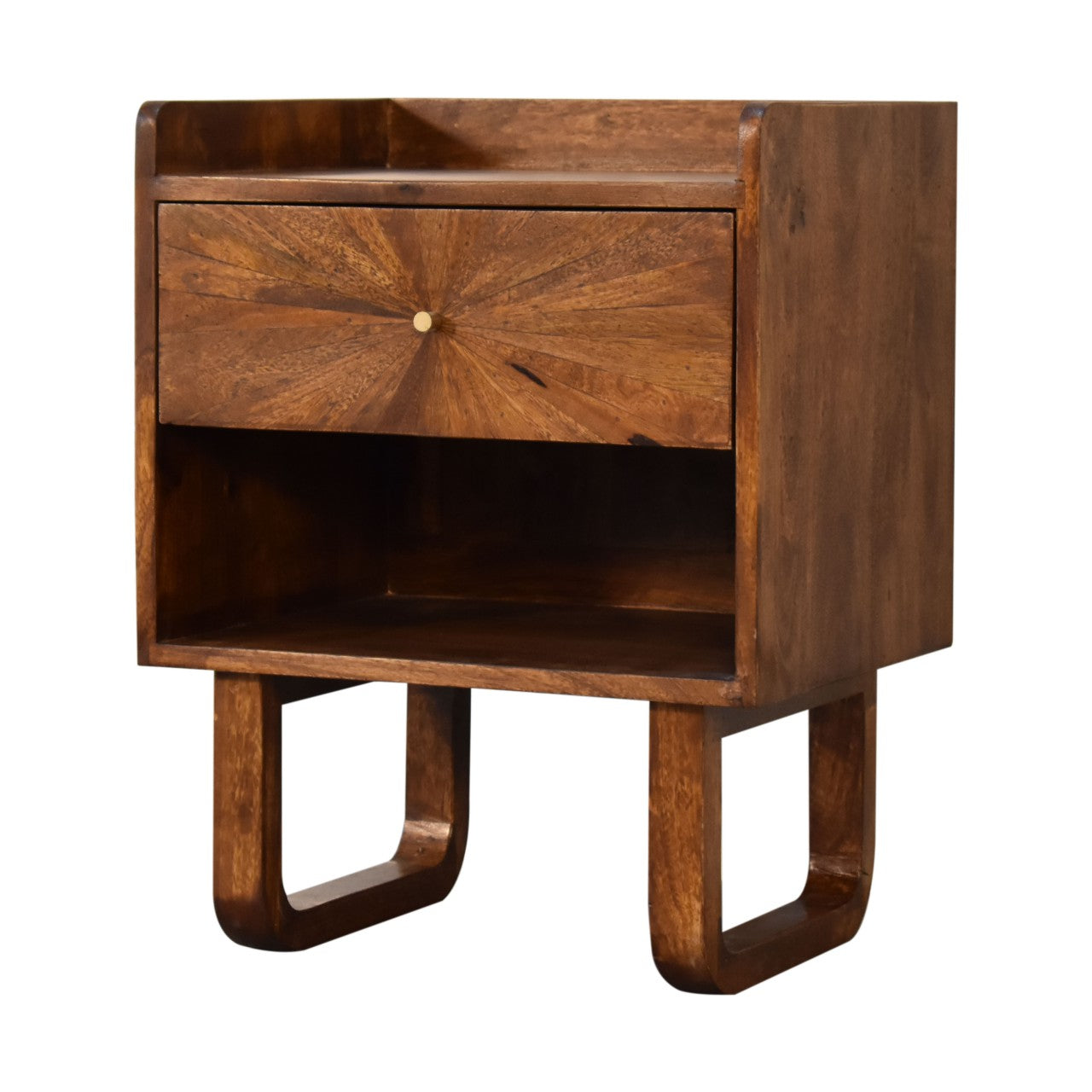 U-Chestnut Sunrise Open Bedside Table