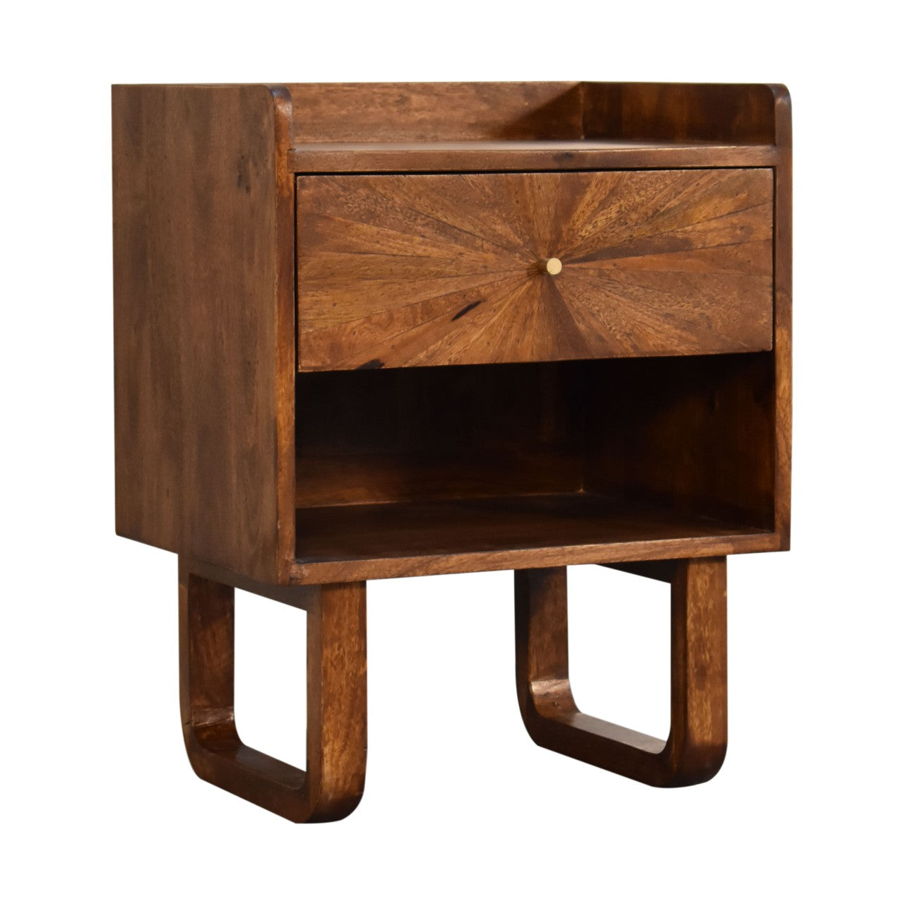 U-Chestnut Sunrise Open Bedside Table