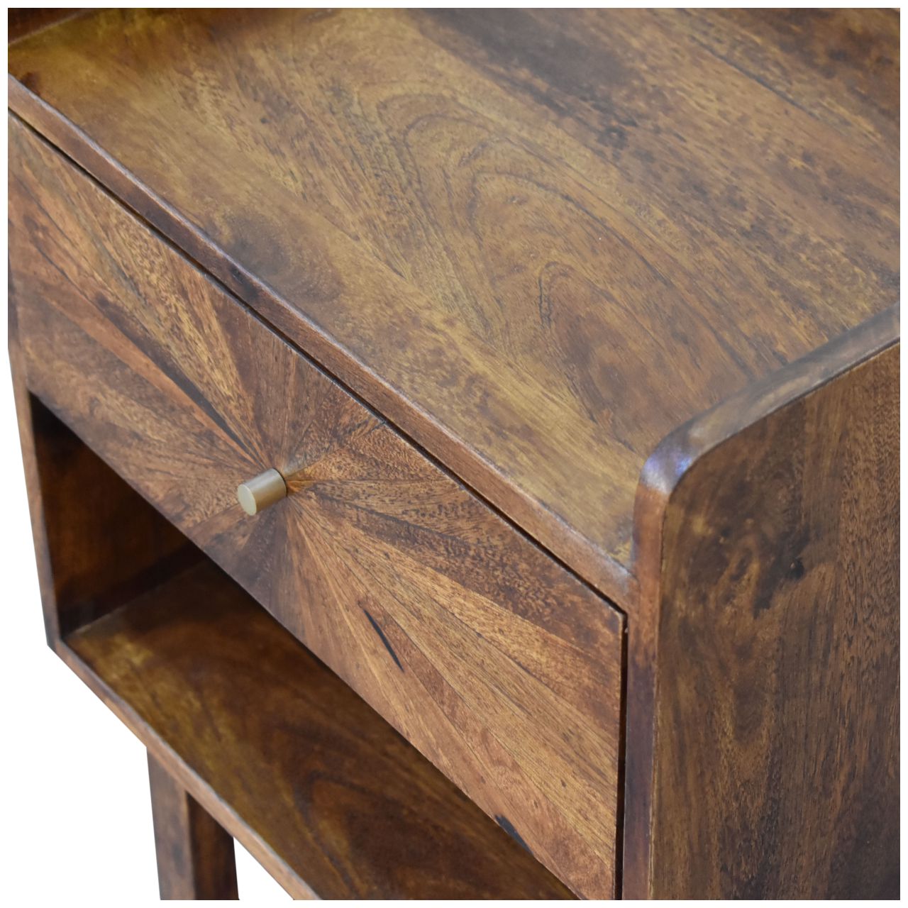 U-Chestnut Sunrise Open Bedside Table