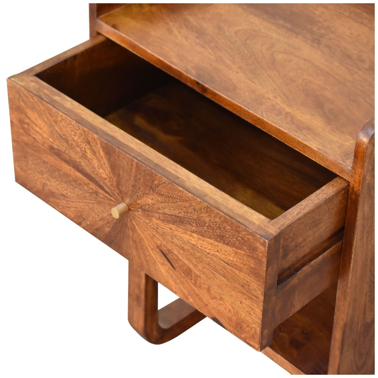 U-Chestnut Sunrise Open Bedside Table