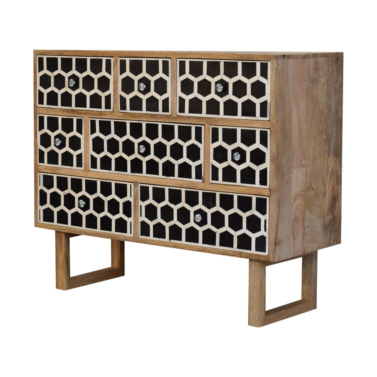 U-Shape Bone Inlay Chest of Drawers