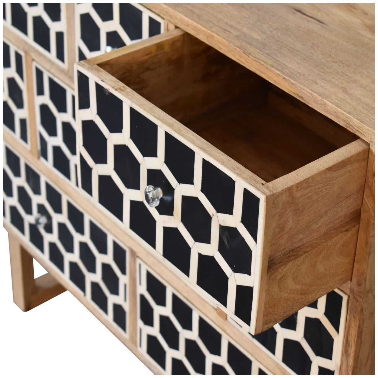 U-Shape Bone Inlay Chest of Drawers