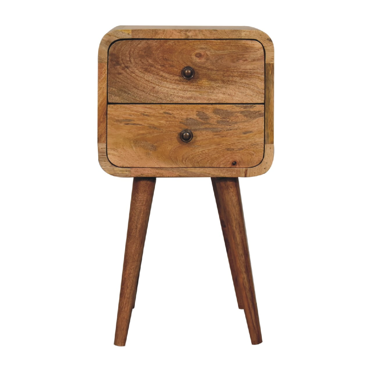Mini Oak-ish Curved Bedside Table