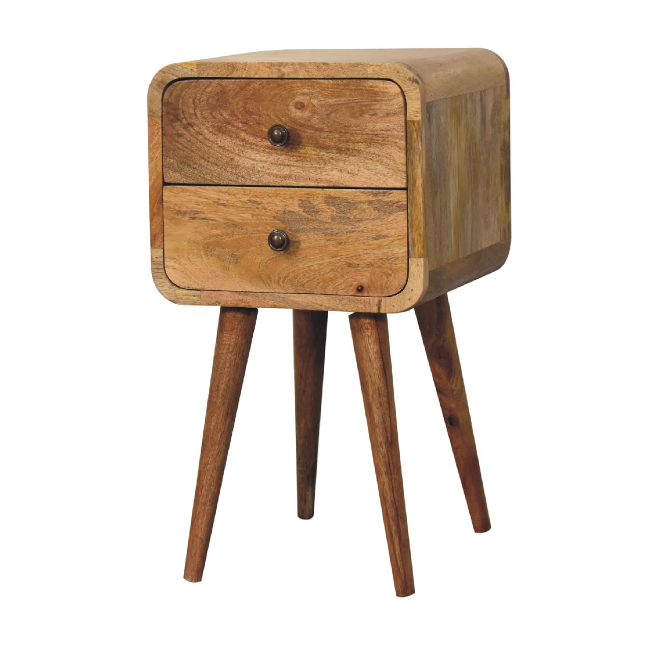 Mini Oak-ish Curved Bedside Table