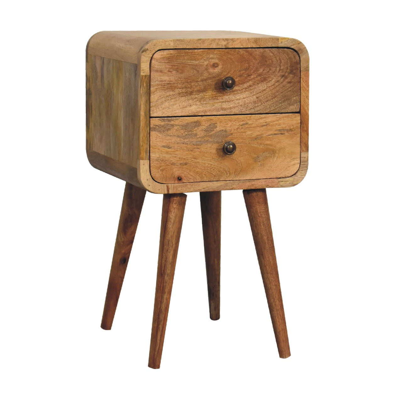 Mini Oak-ish Curved Bedside Table
