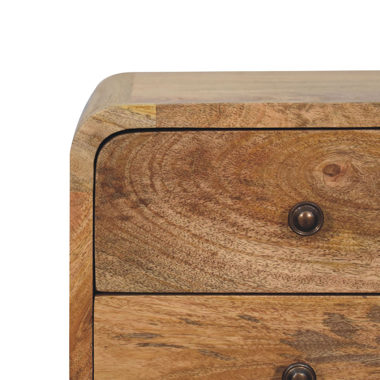 Mini Oak-ish Curved Bedside Table