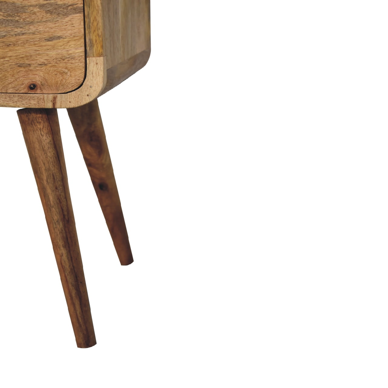 Mini Oak-ish Curved Bedside Table