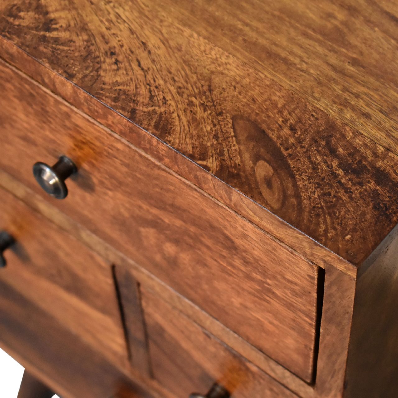 4 Drawer Multi Chestnut Bedside Table