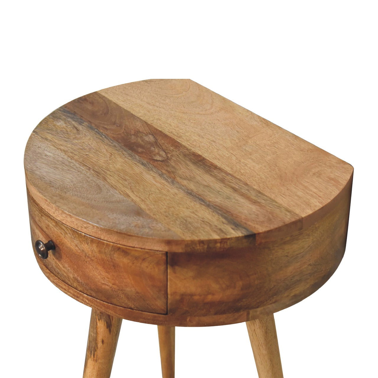 Mini Oak-ish Circular Shape Bedside Table