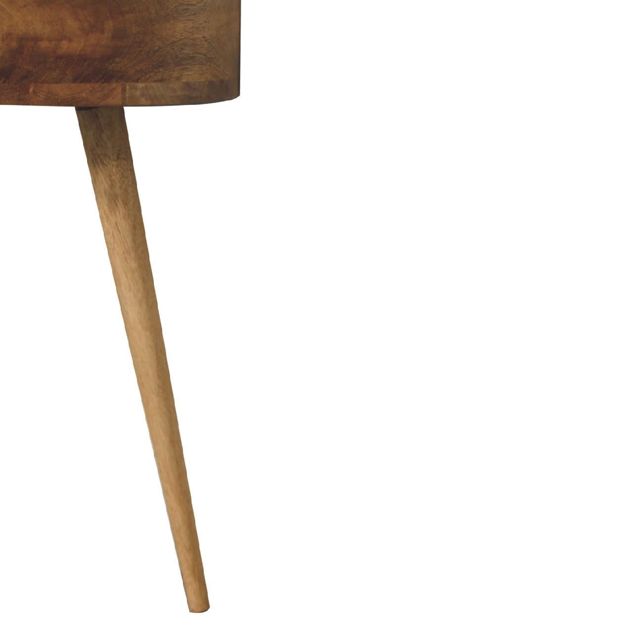 Mini Oak-ish Circular Shape Bedside Table