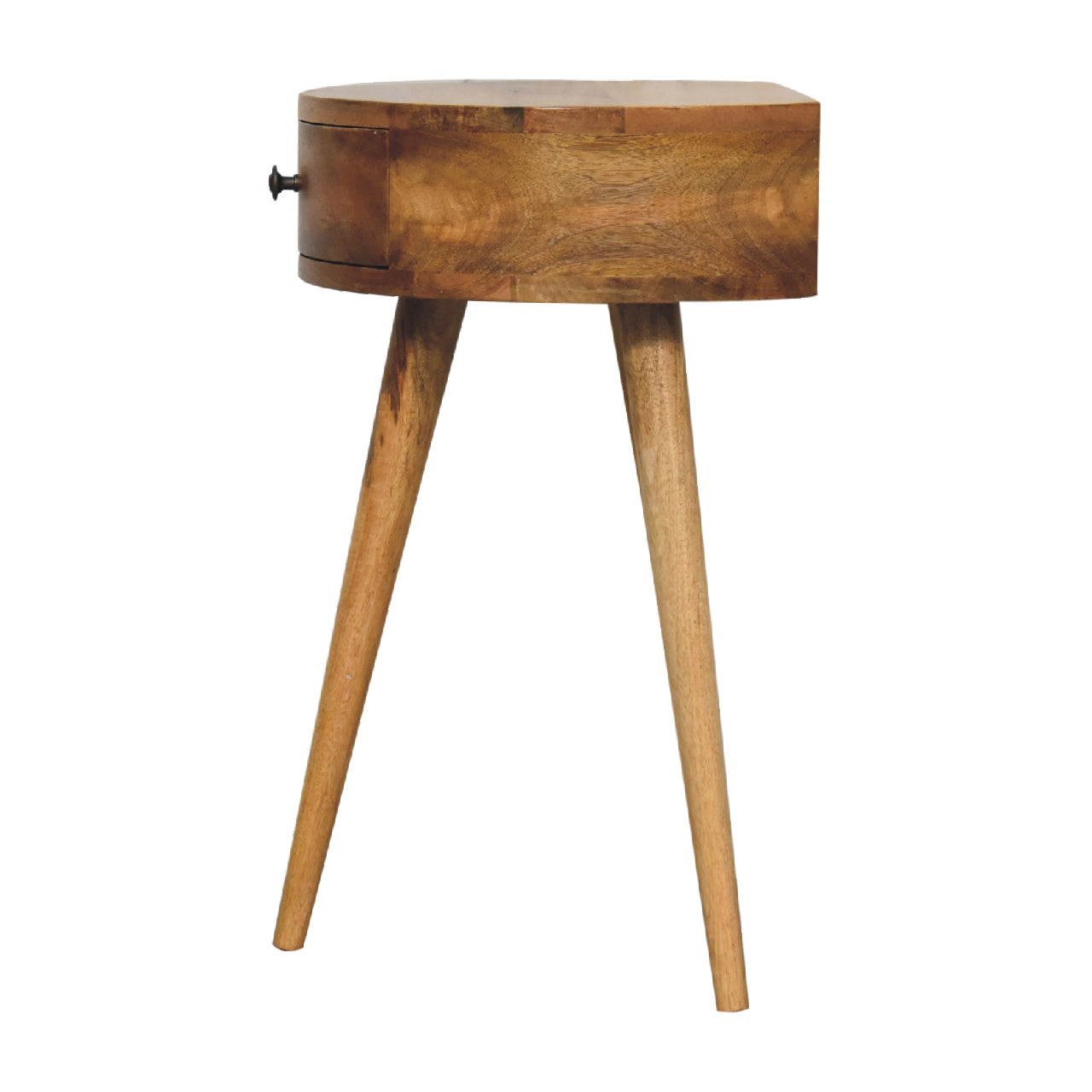 Mini Oak-ish Circular Shape Bedside Table