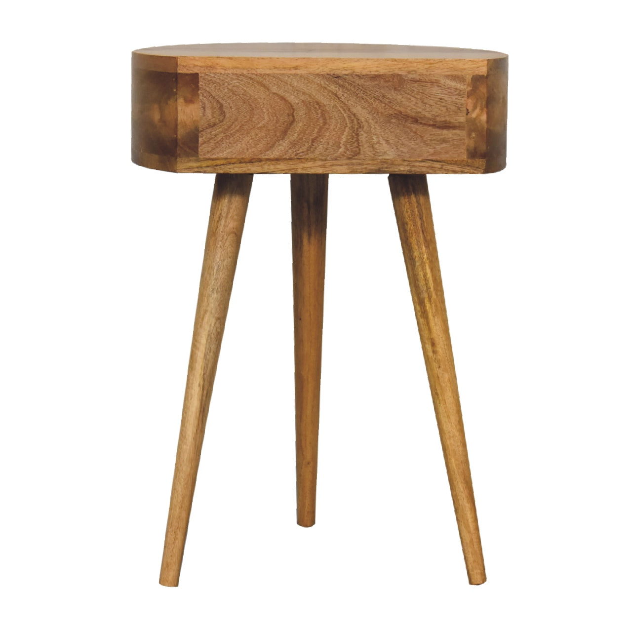 Mini Oak-ish Circular Shape Bedside Table