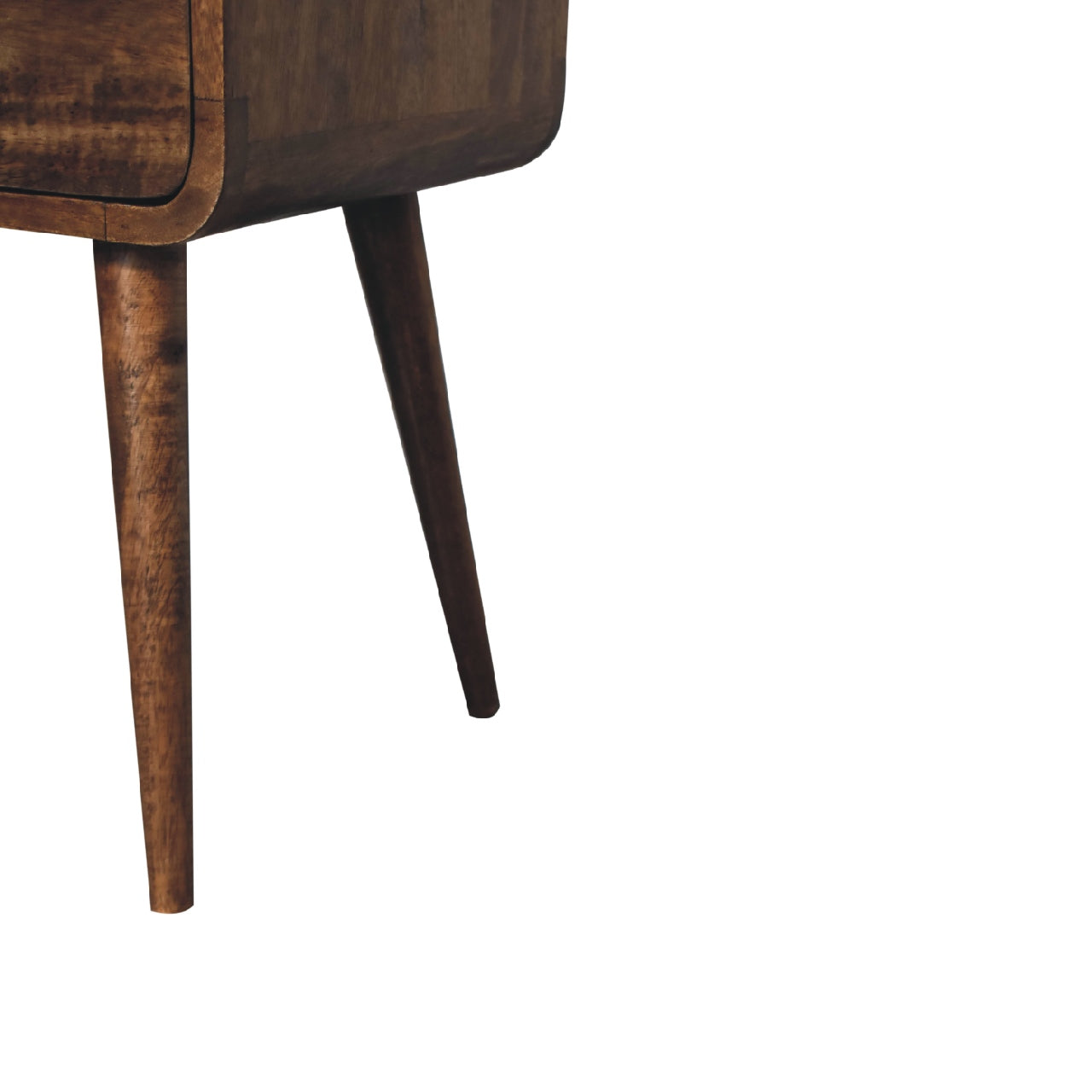 Mini Grey Wash Curve Open Bedside Table