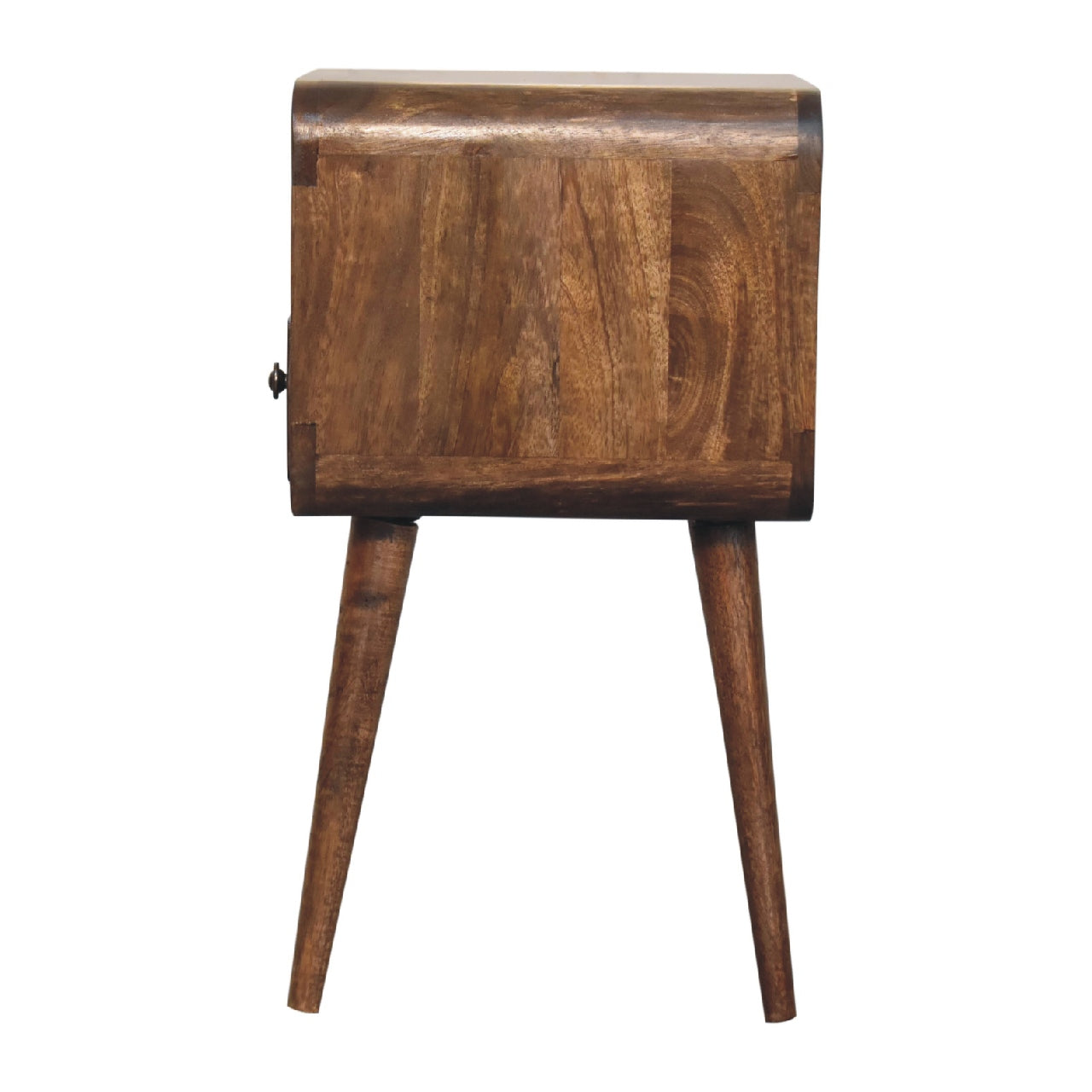 Mini Grey Wash Curve Open Bedside Table