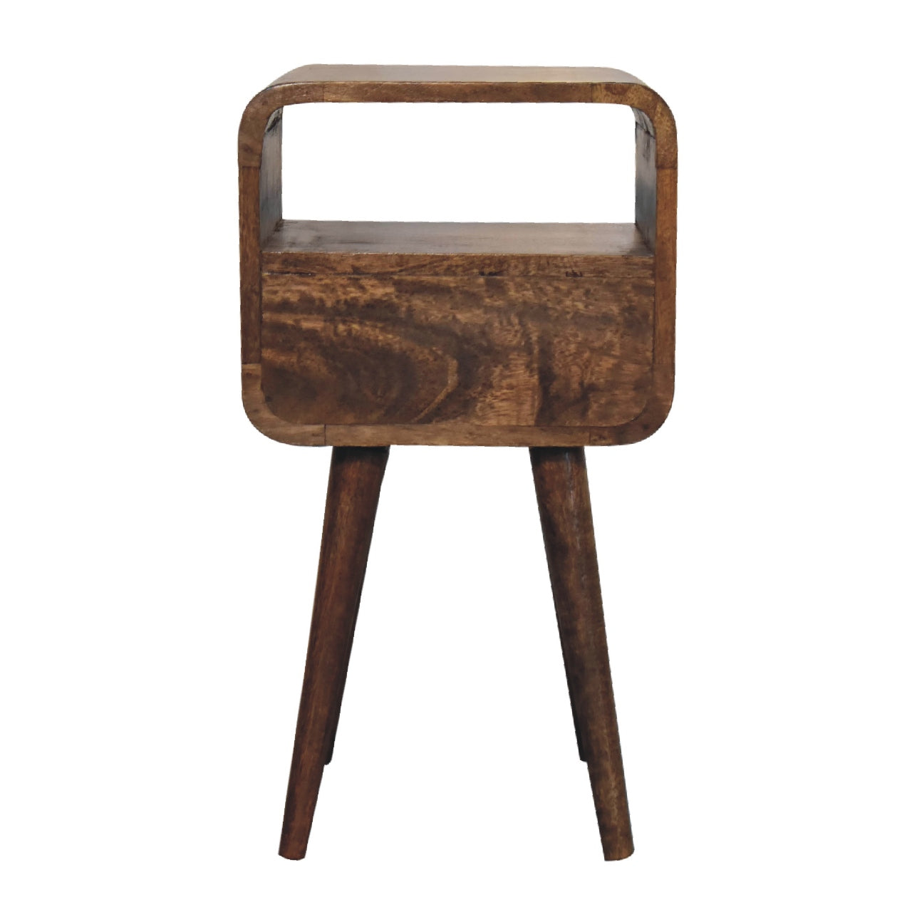 Mini Grey Wash Curve Open Bedside Table