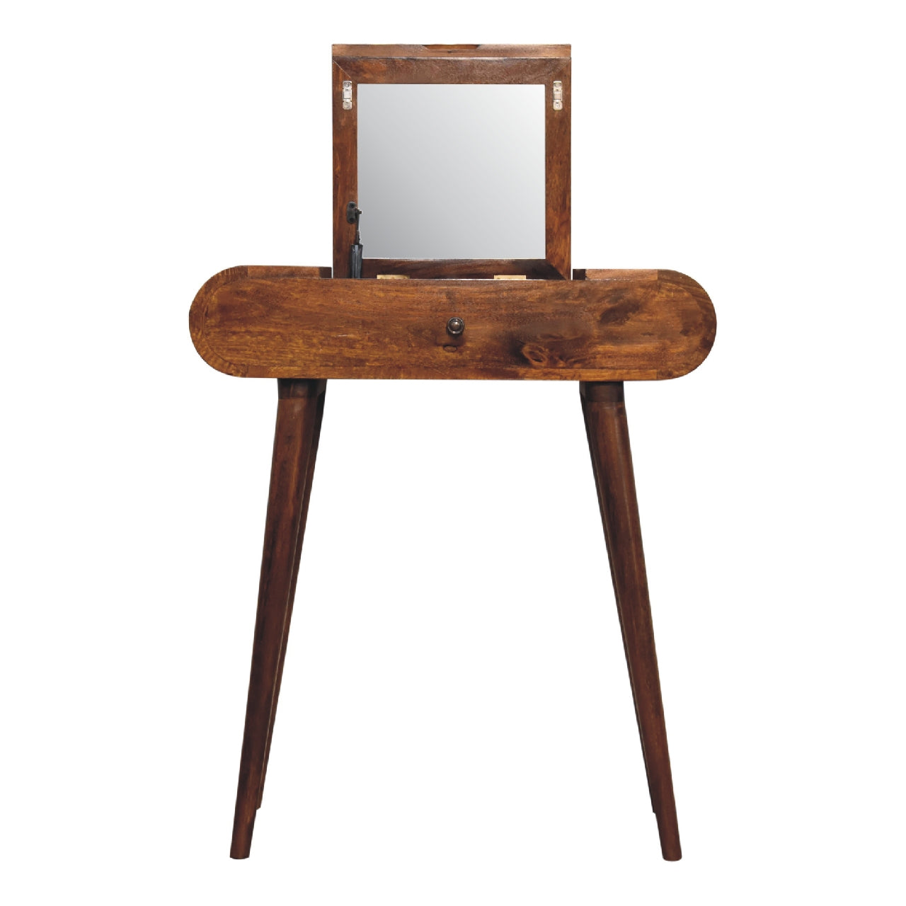 Mini Round Chestnut Fold Dressing Table