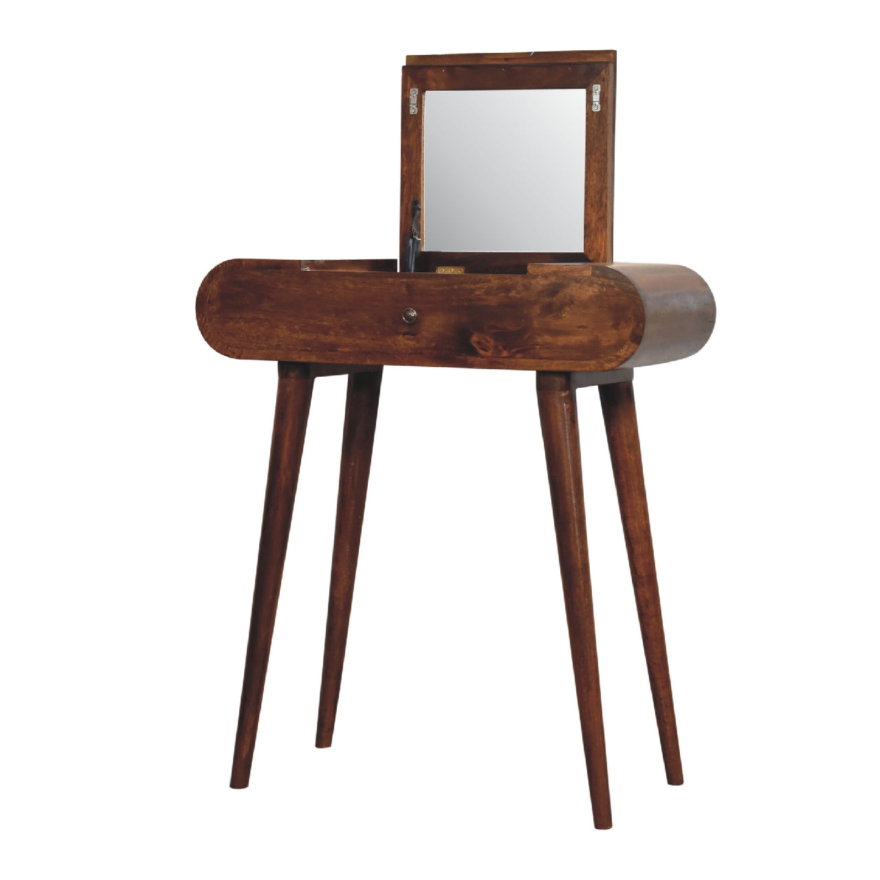 Mini Round Chestnut Fold Dressing Table