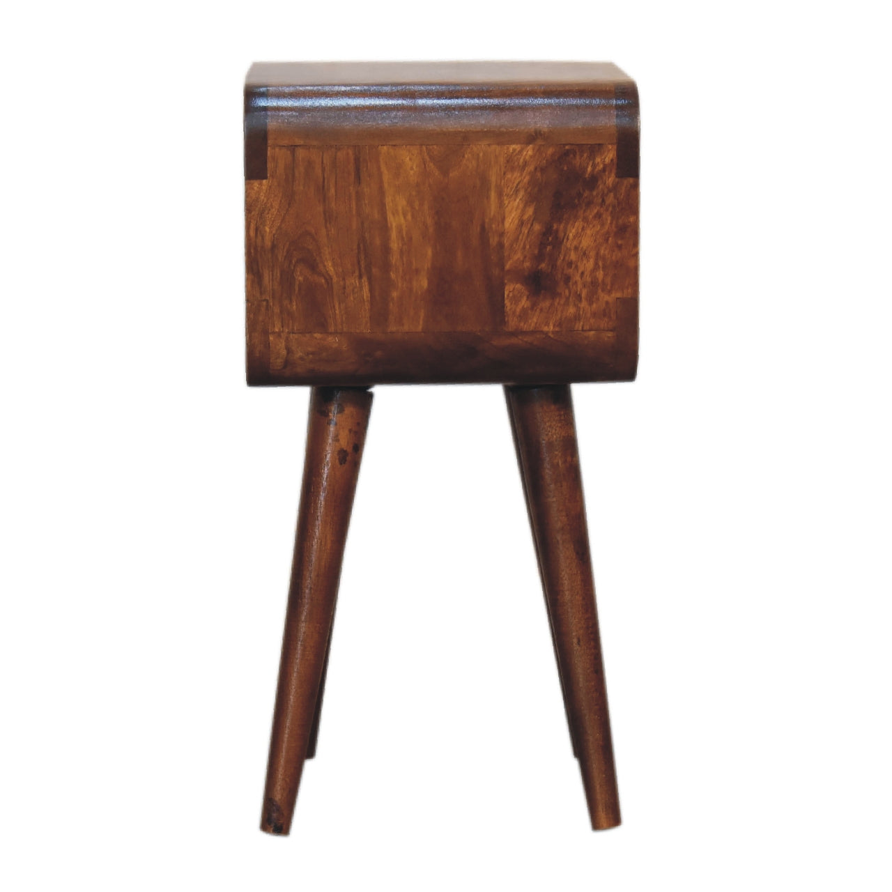 Mini Chestnut Curved Open Bedside Table