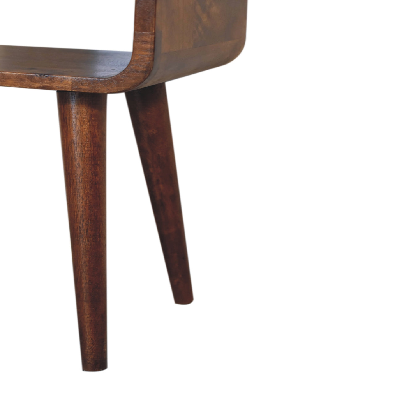 Mini Chestnut Curved Open Bedside Table