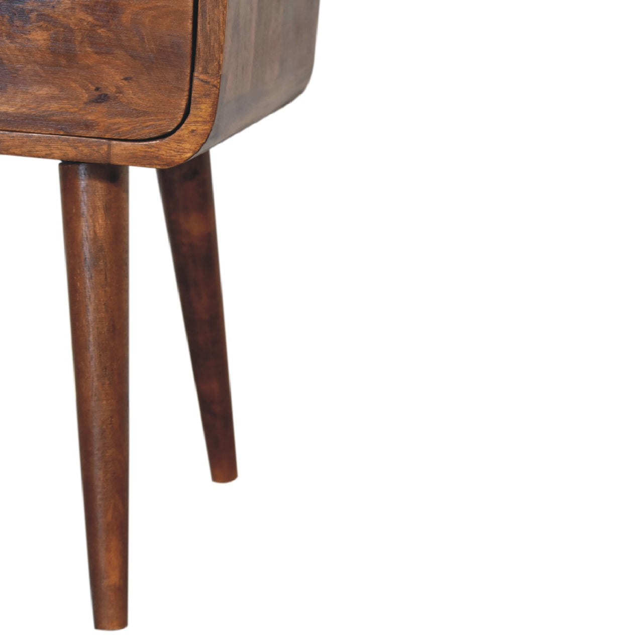 Mini Chestnut Curve Open Bedside Table